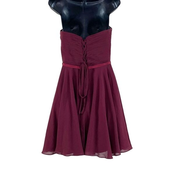Cinderella Divine Burgundy Twist Front Corset Back Strapless Dress Sz 8 - Picture 6 of 15